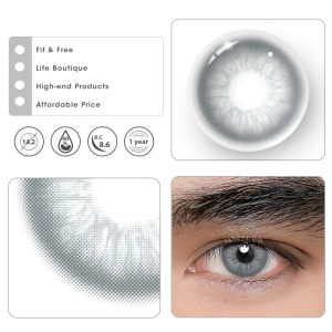 Eyemi Unspoken Mirage Grey Prescription Men Colored Contact Lenses