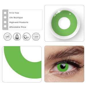 Eyemi Green Block Cosplay Prescription Colored Contact Lenses