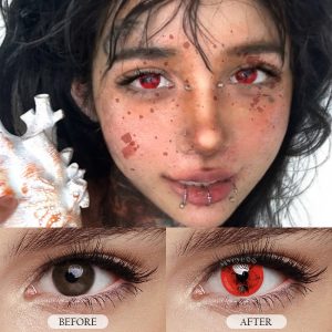 Eyemi Blood Red Prescription Cosplay Colored Contact Lenses | 1 Day