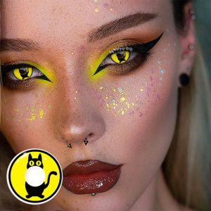 Eyemi Yellow Cat Prescription Cosplay Colored Contact Lenses