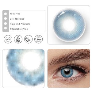 Eyemi Breeze Blue Prescription Colored Contact Lenses