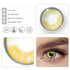 Coloredeye Anime Tear Yellow Prescription Cosplay Colored Contact Lenses