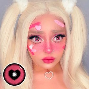Eyemi Pink Eyes Prescription Cosplay Colored Contact Lenses