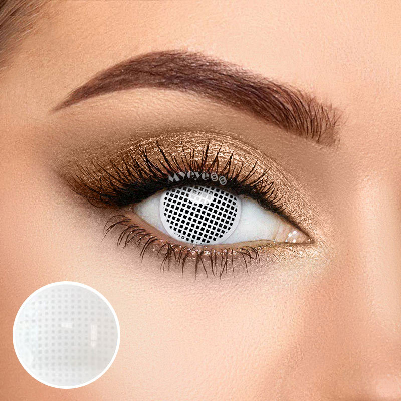 Coloredeye Blind White Mesh Cosplay Colored Contact Lenses
