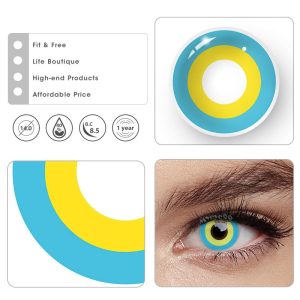 Eyemi Block Blue & Yellow Prescription Cosplay Colored Contact Lenses