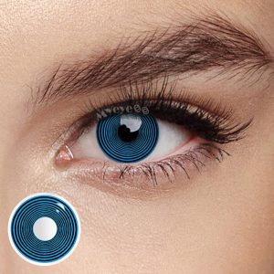 Eyemi Blue Swirl Prescription Cosplay Colored Contact Lenses