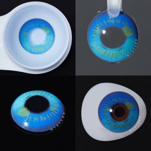 Eyemi Anime Tear Blue Prescription Cosplay Colored Contact Lenses