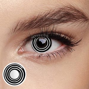 Eyemi Black White Spiral Prescription Cosplay Colored Contact Lenses