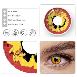 Eyemi Bloom Red Prescription Cosplay Colored Contact Lenses