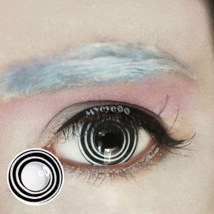 Coloredeye Black White Spiral Prescription Cosplay Colored Contact Lenses
