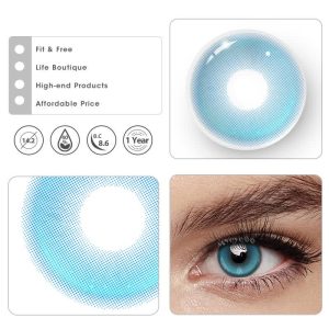 Eyemi Monaco Blue Prescription Colored Contact Lenses