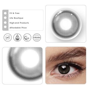 Eyemi Dusty Black Colored Contact Lenses | 6 Months