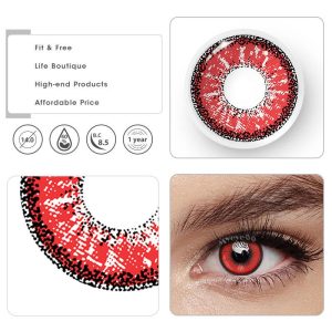 Eyemi Red Prescription Cosplay Colored Contact Lenses