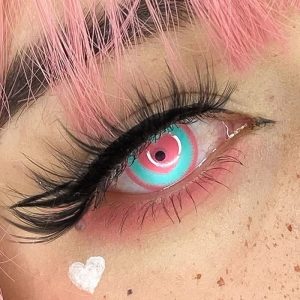 Eyemi Blind Minecraft Green Pink Prescription Cosplay Colored Contact Lenses