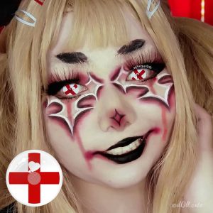 Coloredeye Blind Red Cross Cosplay Colored Contact Lenses