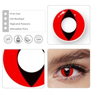 Eyemi Red Cat Eyes Cosplay Colored Contact Lenses