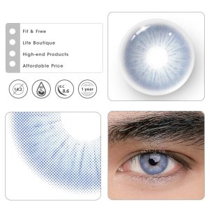 Eyemi Rome Times Blue Prescription Men Colored Contact Lenses