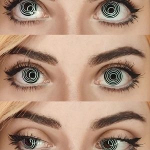 Coloredeye Black White Spiral Prescription Cosplay Colored Contact Lenses