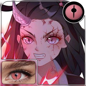 Eyemi Blind Kamado Nezuko Ghost Prescription Cosplay Colored Contact Lenses