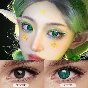 Coloredeye Blind Lizard Eye Green Cosplay Colored Contact Lenses