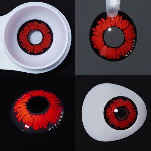 Eyemi Peony Red Prescription Cosplay Colored Contact Lenses