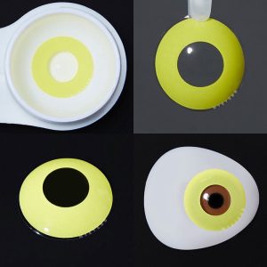 Eyemi Yellow Block Prescription Cosplay Colored Contact Lenses