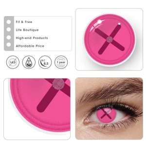 Eyemi Blind Button Eye Pink Cosplay Colored Contact Lenses