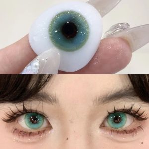 Eyemi Lunar Glitter Green Prescription Colored Contact Lenses