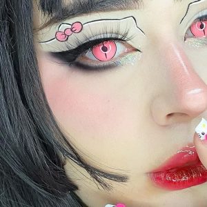 Eyemi Blind Kamado Nezuko Ghost Prescription Cosplay Colored Contact Lenses