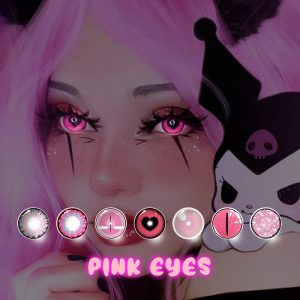 Eyemi Pink Eyes Prescription Cosplay Colored Contact Lenses