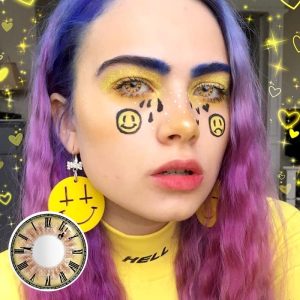 Eyemi Tokisaki Kurumi Yellow Cosplay Colored Contact Lenses