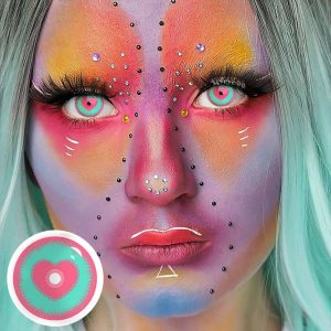 Eyemi Blind Minecraft Green Pink Prescription Cosplay Colored Contact Lenses