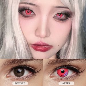 Eyemi Red Violet Cosplay Colored Contact Lenses