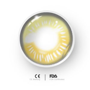 Eyemi Anime Tear Yellow Prescription Cosplay Colored Contact Lenses