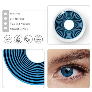 Eyemi Blue Swirl Prescription Cosplay Colored Contact Lenses