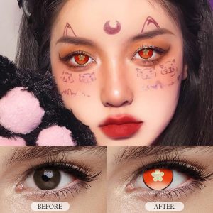 Eyemi Blind Hutao Red Cosplay Colored Contact Lenses