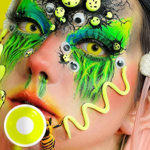 Eyemi Yellow Block Prescription Cosplay Colored Contact Lenses