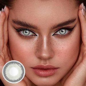 Eyemi Fox's Eye Grey Prescription Colored Contact Lenses