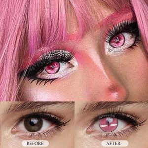 Eyemi Blind Nezuko Demon Prescription Cosplay Colored Contact Lenses