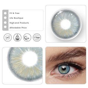 Eyemi Iced American Blue Grey Prescription Colored Contact Lenses