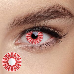 Eyemi Spider Web Red Prescription Cosplay Colored Contact Lenses