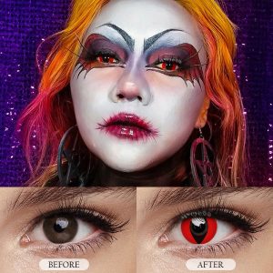 Eyemi Red Cat Eyes Cosplay Colored Contact Lenses