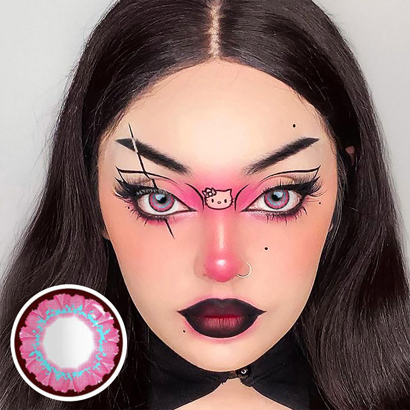 Eyemi Sunflower Pinky Purple Prescription Cosplay Colored Contact Lenses