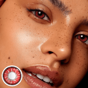 Eyemi Red Prescription Cosplay Colored Contact Lenses