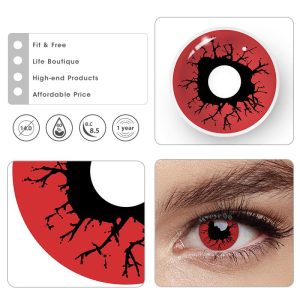 Eyemi Bloody Eye Red Prescription Cosplay Colored Contact Lenses