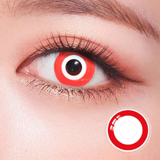 White Out with Red Rim Crazy Lens Contact Lenses