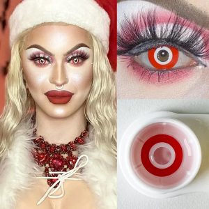 White Out with Red Rim Crazy Lens Contact Lenses