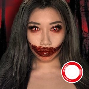 White Out with Red Rim Crazy Lens Contact Lenses