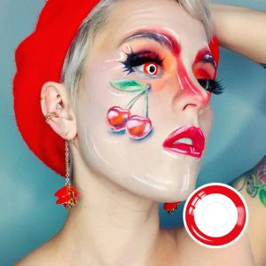 White Out with Red Rim Crazy Lens Contact Lenses