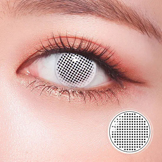 White Screen Round Mesh Halloween Lens Contact Lenses